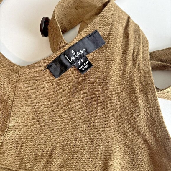 Lulus Overalls Brown Wide Leg Jumper Adjustable Shoulder Straps Women's XS Boho - Picture 4 of 10